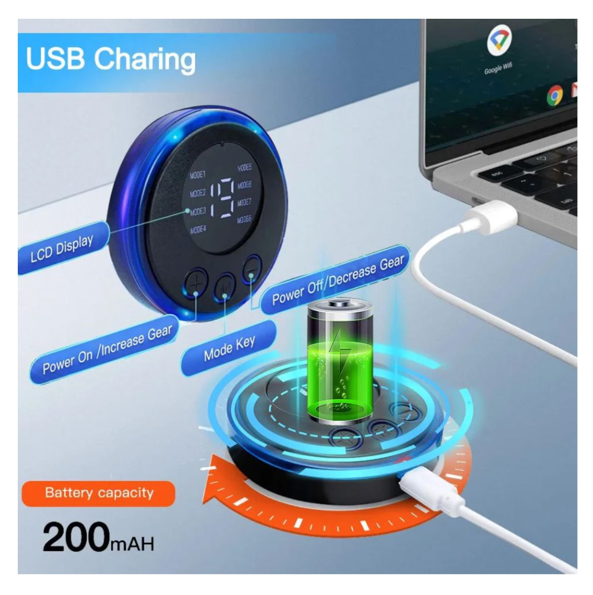 Masajeador eléctrico recargable