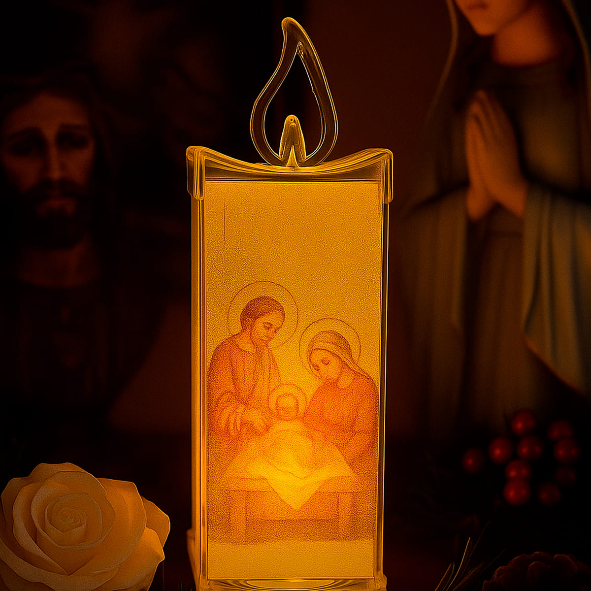Luz de Fe – Pack de 4 Velas LED Religiosas
