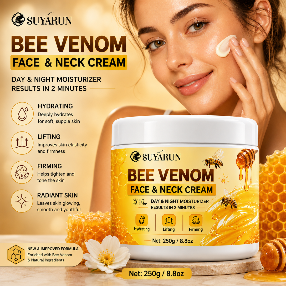 Crema Facial Reafirmante con Veneno de Abeja