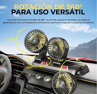 LuxeAir – Ventilador de Tres Cabezas para Vehículos