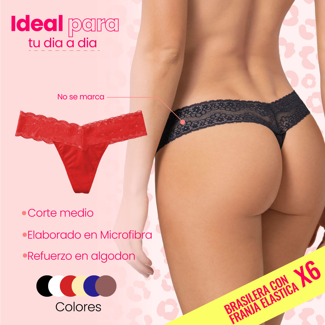 Compre 3  Lleve 6 - Tanga Franja  sin costura