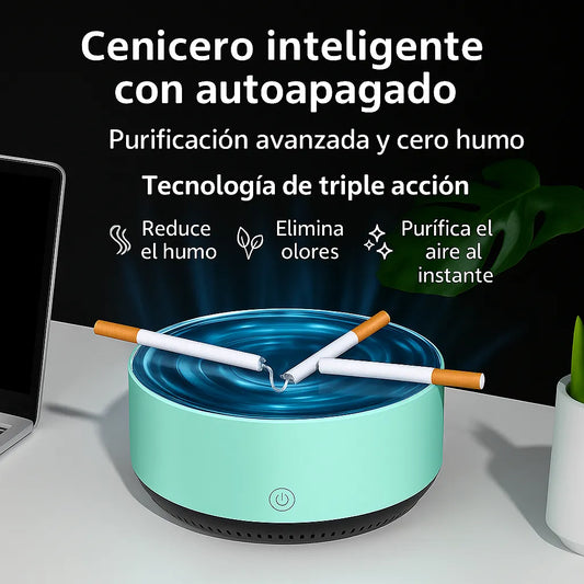 CleanAirAsh - Cenicero inteligente Antihumo 2 en 1