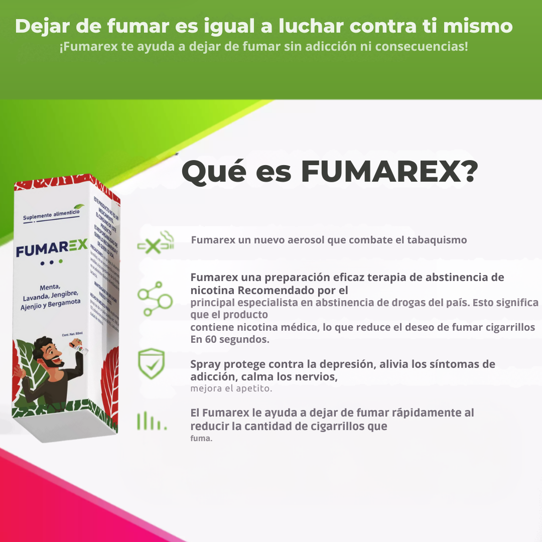 FUMAREX - Spray NATURAL para dejar de fumar - COMPRE 1 LLEVE 2