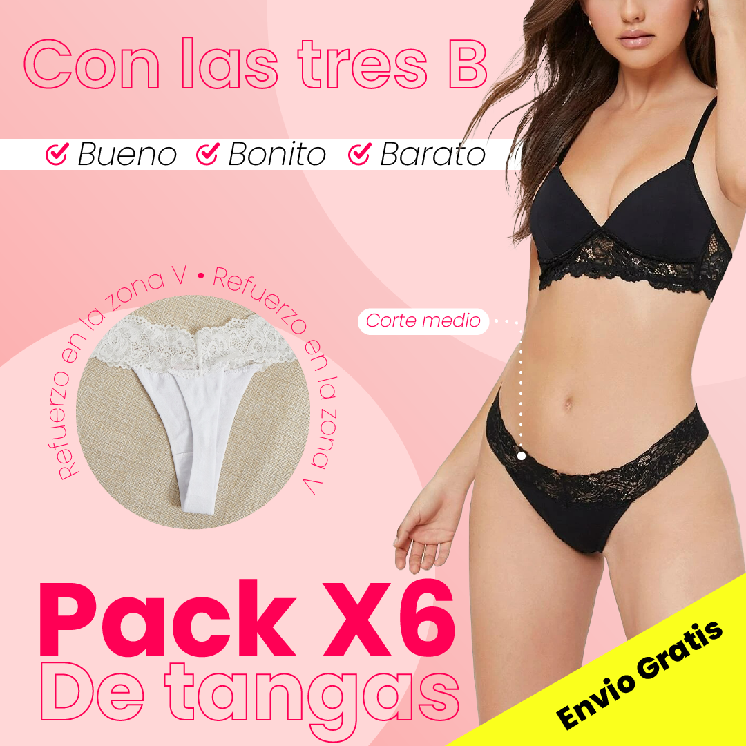 Compre 3  Lleve 6 - Tanga Franja  sin costura