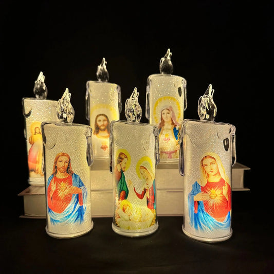 Luz de Fe – Pack de 4 Velas LED Religiosas