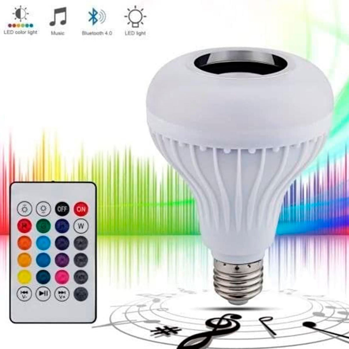 LumiSound - Bombillo Parlante LED Bluetooth ' Compre 1 LLEVE 2