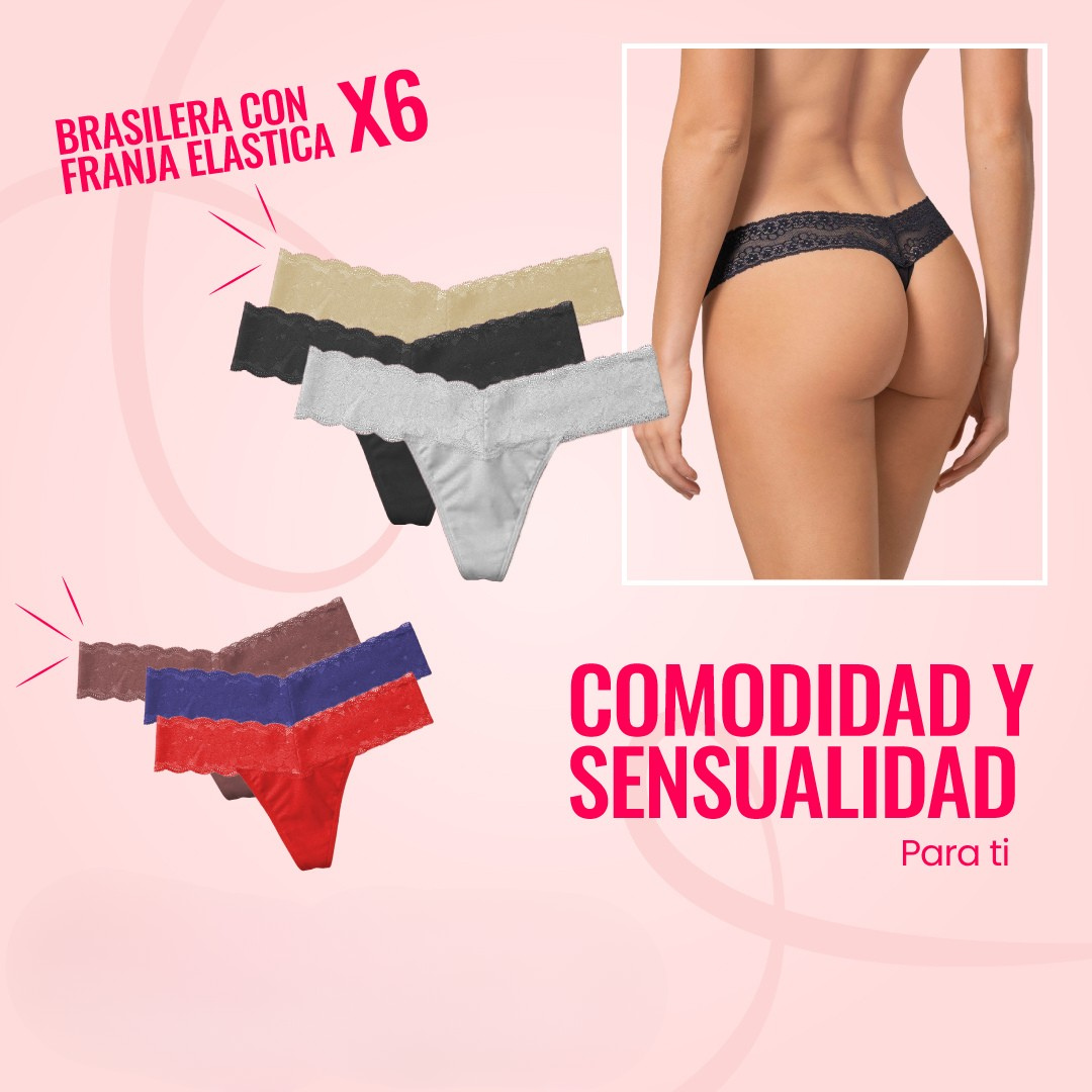 Compre 3  Lleve 6 - Tanga Franja  sin costura